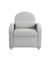 Serta 35.2" Polyester Toluca Convertible Chair In Light Gray