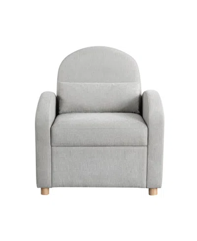 Serta 35.2" Polyester Toluca Convertible Chair In Light Gray