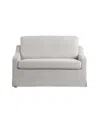 Serta 53.5" Polyester Hampstead Convertible Twin Sleeper Loveseat In White