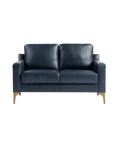 Serta 55.5"w Faux Leather Francis Loveseat In Navy