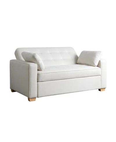 Serta 66.5" W Polyester Augustus Full Convertible Sofa In Oyster