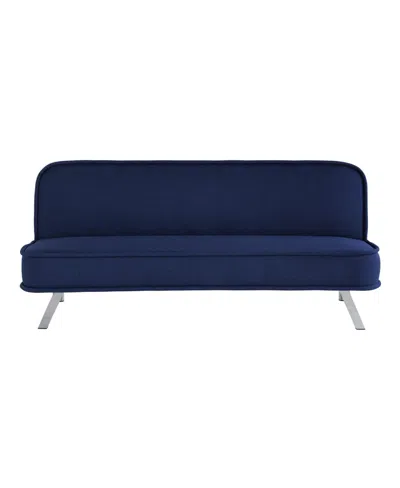 Serta 66.1" Polyester Trinity Convertible Futon In Blue