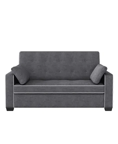 Serta 66.5" W Polyester Augustus Full Convertible Sofa In Charcoal