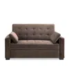 SERTA 66.5" W POLYESTER AUGUSTUS FULL CONVERTIBLE SOFA