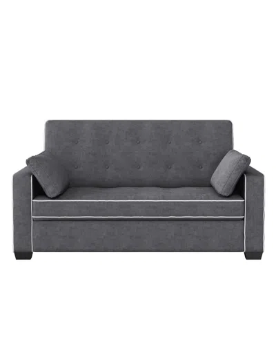 Serta 72.6" W Polyester Augustus Queen Convertible Sofa In Gray