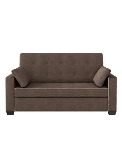 Serta 72.6" W Polyester Augustus Queen Convertible Sofa In Brown