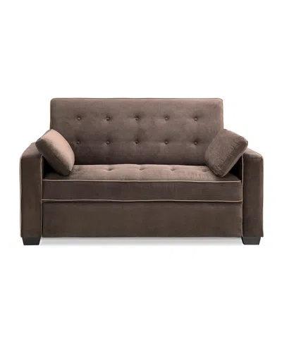 Serta 72.6" W Polyester Augustus Queen Convertible Sofa In Brown
