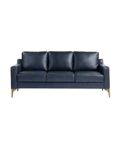 Serta 78"w Faux Leather Francis Sofa In Navy