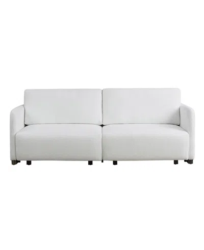Serta 86" Polyester Tigard Convertible Sofa In White