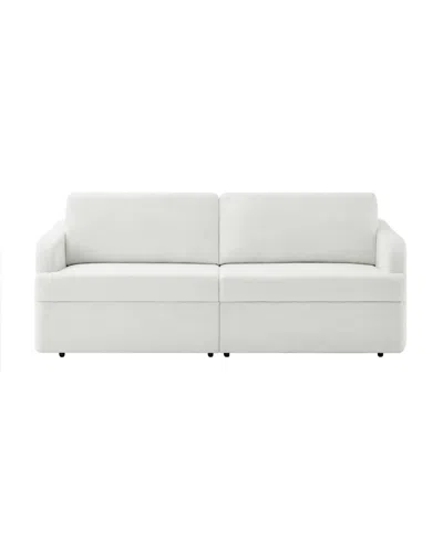 Serta 91.3" Polyester Medford Convertible Sofa In Ivory