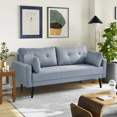 Serta Bronx 66.93" Tufted Back Stationary Sofa In Gray
