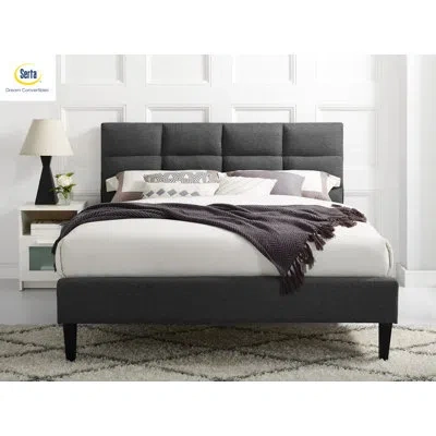 Serta Candace Tufted Upholstered Low Profile Platform Bed In Gray