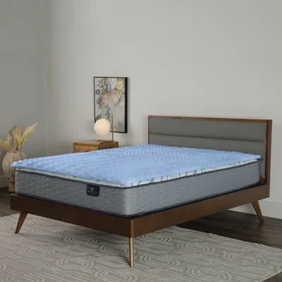 Serta Comfort Zone Memory Foam Mattress Topper, 1.5 Inch In Blue