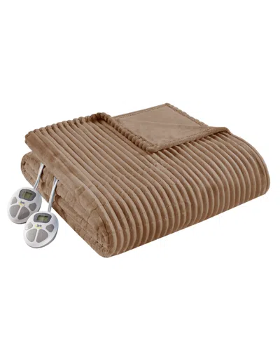 Serta Corded Plush Heated Blanket, Full In Brown