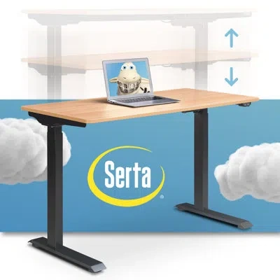 Serta Creativity Electric Height Adjustable Standing Desk In Light Brown
