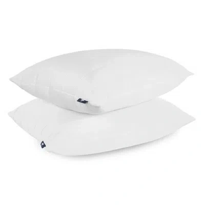 Serta Down Illusion Cool Quilted Pillows Standard/queen Size Pillows Set Of 2, Medium/firm, White