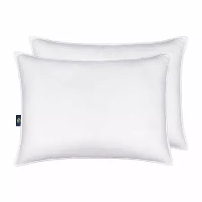 Serta Down Illusion Medium Density 2-pack Allergen Barrier 2 Pack Medium Density Bed Pillow In White
