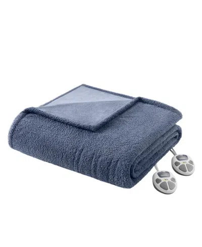 Serta Dream Soft Heated Blanket, Queen In Navy