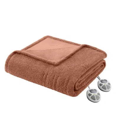 Serta Dream Soft Heated Blanket In Orange