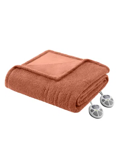 Serta Dream Soft Heated Blanket, Twin In Rust