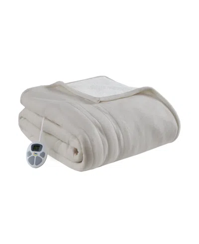 Serta Electric Reversible Fleece To Sherpa Blanket, Twin In Tan