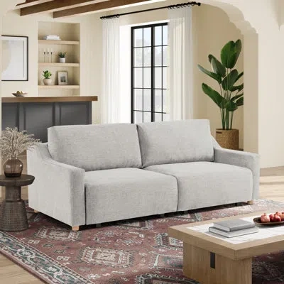 Serta Gabi 90.2" Upholstered Queen Size Convertible Sleeper Sofa In White