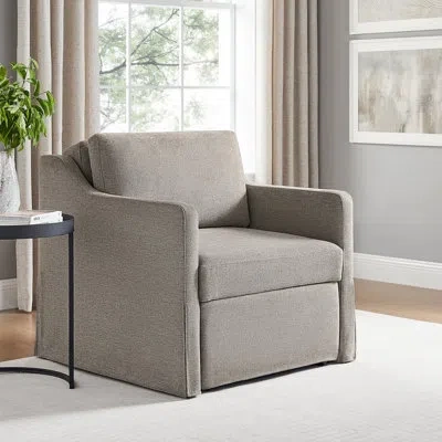 Serta Harvey Convertible Accent Chair, Dream Coil Comfort, Easy Assembly In Flax