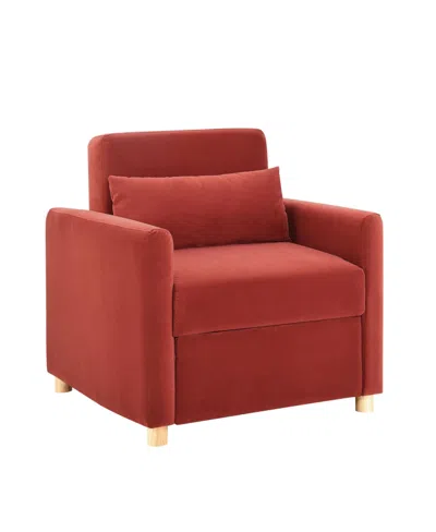 Serta Ivar 36" Convertible Chair In Red