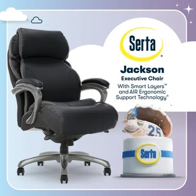 Serta Jackson Big And Tall Executive Office Chair With Smart Layers™ Technology In Black
