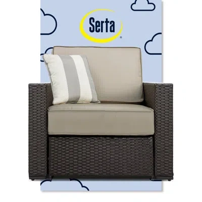 Serta Laguna Outdoor Patio Furniture Collection Arm Chair, Brown Wicker In Brown Powder Coated