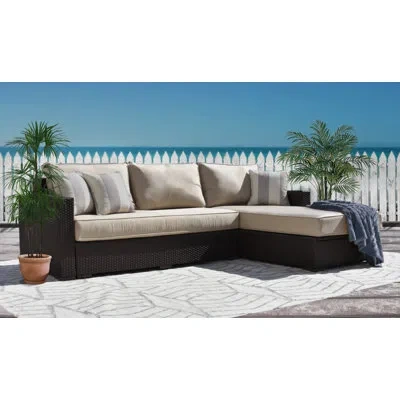 Serta Laguna Sectional With Cushions In Beige