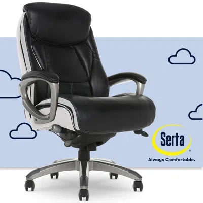 Serta Lautner Executive Office Chair, Smartlayers And Comfortcoils Technology, Adjustable Lumbar In Black
