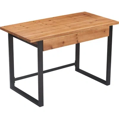 Serta Leighton Writing Desk With Full-length Storage Drawer In Brown