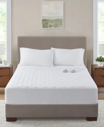 Serta Microfiber Heated Mattress Pad, King In White