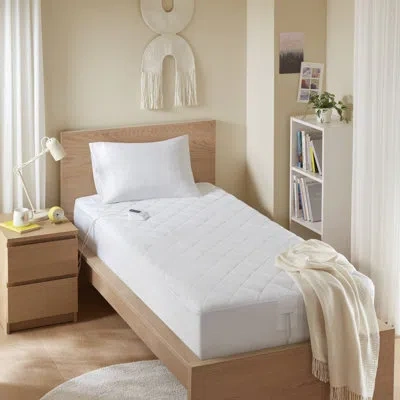 Serta Microfiber Zoned Heated Mattress Pad In White