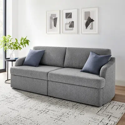 Serta Montana 91.3" Split Pull-out Convertible Sofa In Gray