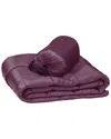 Serta Packable Down Fiber Throw In Purple