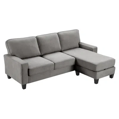Serta Palisades Collection 86-inch Reversible Sectional Sofa With Storage In Gray