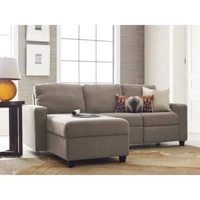 Serta Palisades Reclining Sectional Sofa With Storage Chaise In Oatmeal