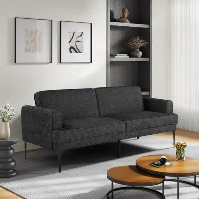 Serta Paulsen Split Back 83.1" Convertible Sofa, Metal Leg, Easy Assembly In Black