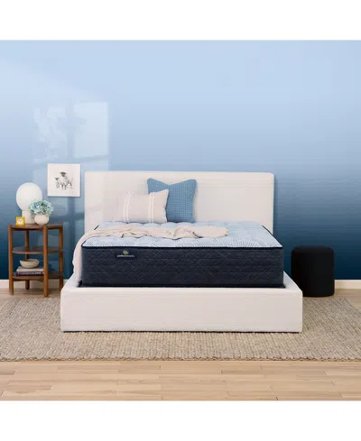 Serta Perfect Sleeper Blue Lagoon Night 13.5" Medium Mattress Set, Twin In Transparent