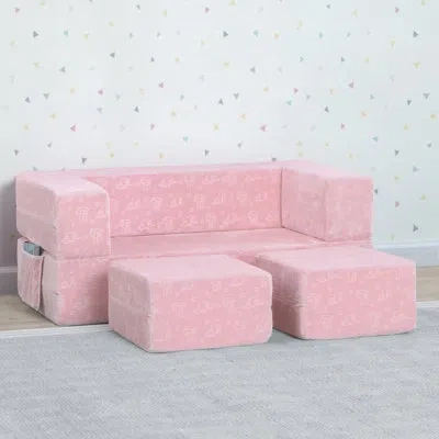 Serta Perfect Sleeper Convertible Sofa And Play Set In Pink