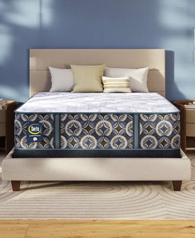 Serta Perfect Sleeper Laguna Coast 14" Medium Tight Top Mattres Set, Full In Blue