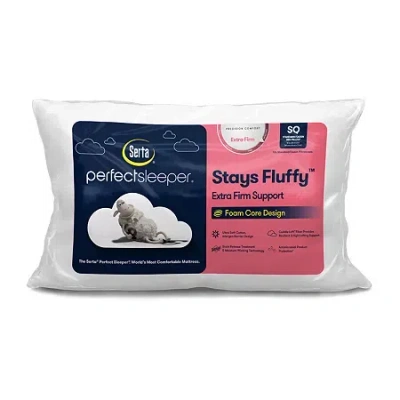 Serta Perfectsleeper Stays Fluffy Extra Firm Support Pillow In White