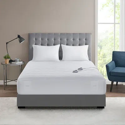 Serta Plush Heated Mattress Pad In White