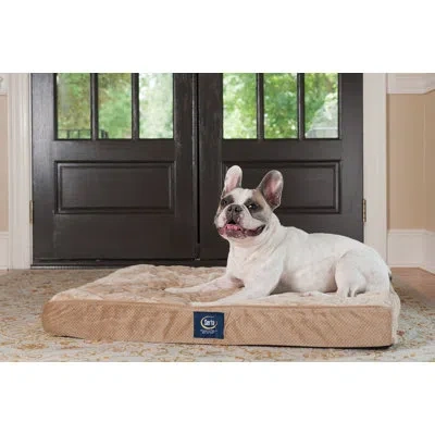Serta Quilted Pillowtop Pet Bed In Tan