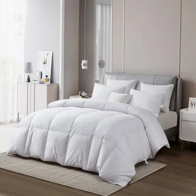 Serta Sateen 100% Cotton European Goose Down Comforter - All Season In White