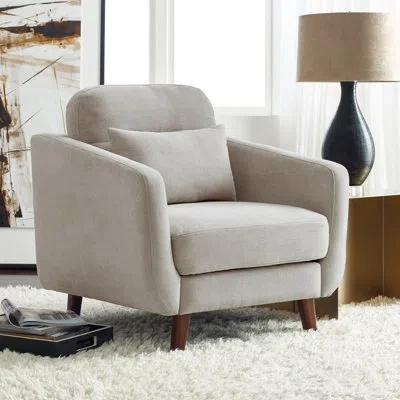 Serta Sierra 34.5" Wide Tufted Polyester Armchair In Ivory