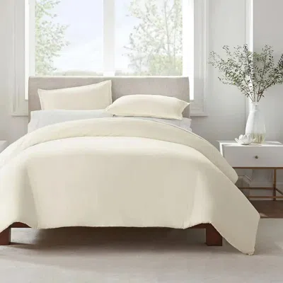 Serta Simply Clean Solid Duvet Cover King In White