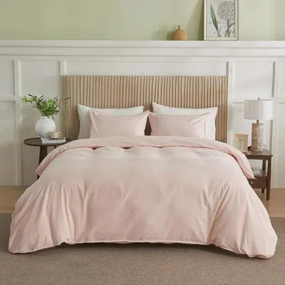 Serta Simply Clean Solid Duvet Cover Queen In Pink